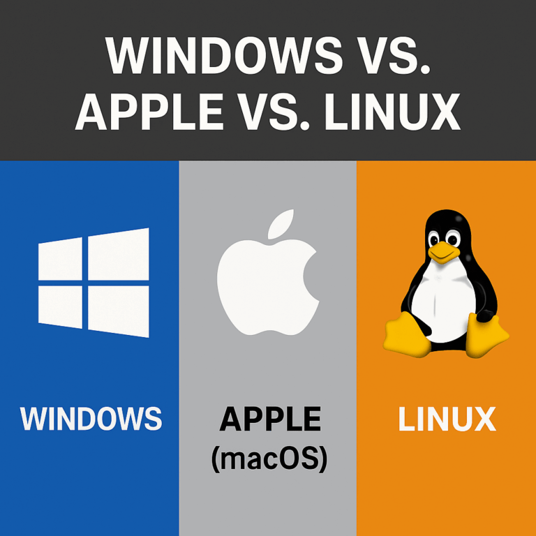 Was ist der Unterschied zwischen Windows, Apple (macOS) und Linux?